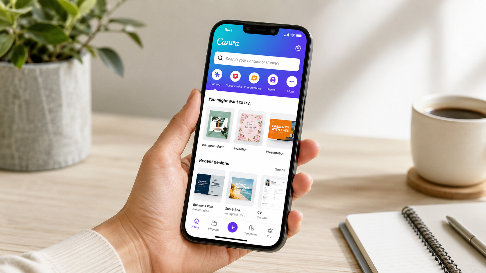 Canva App herunterladen Designs einfach erstellen