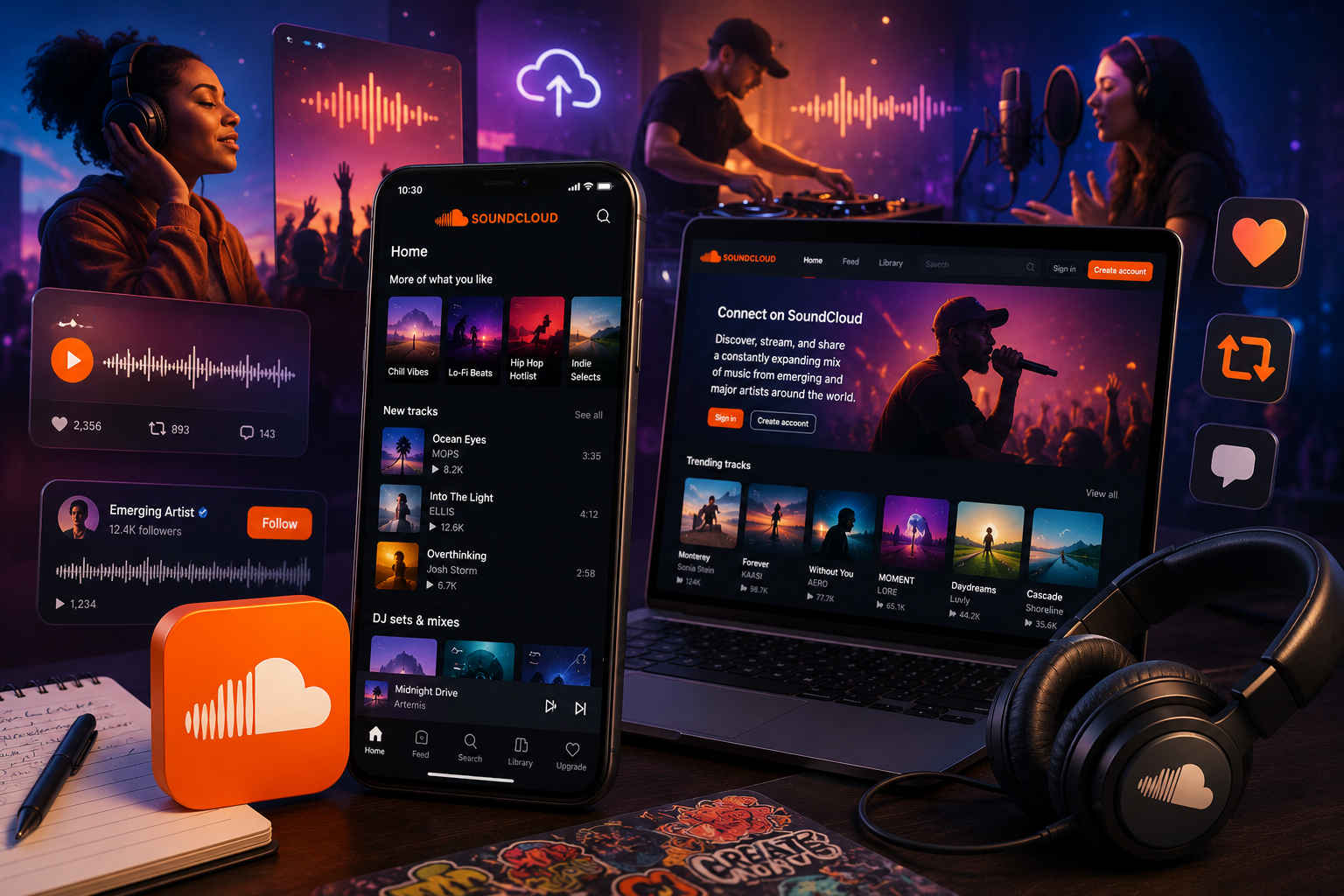 SoundCloud Songs, Playlists und Künstler