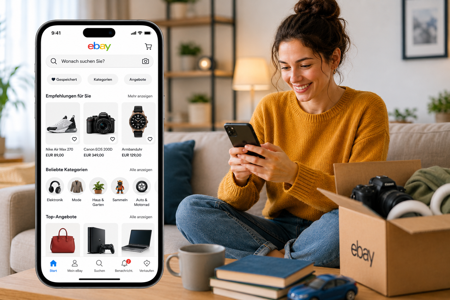 eBay App Neue Deals entdecken und Gebrauchtes verkaufen